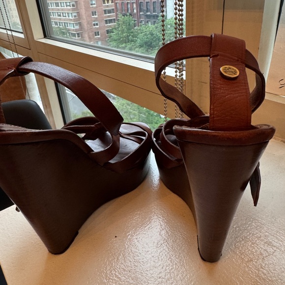 Burberry Women's Brown Leather Sandals wedges - Picture 6 of 11